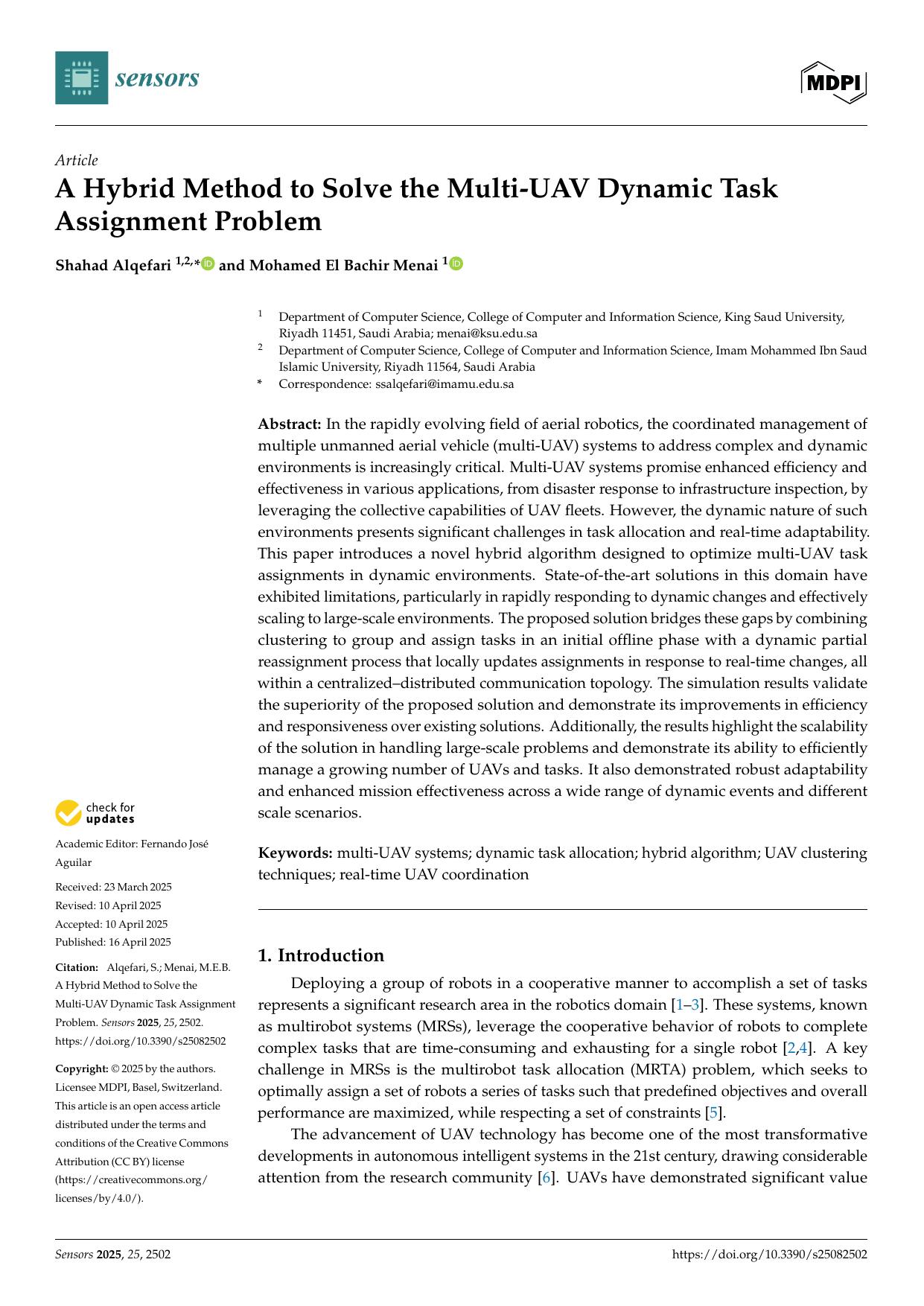 A Hybrid Method to Solve the Multi-UAV Dynamic Task Assignment Problem